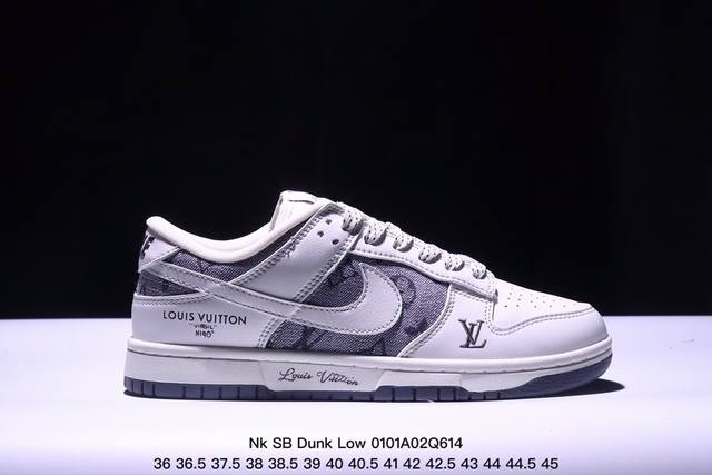 Nk Sb Dunk Low Lv联名米白黑布 3M反光鞋带 周年高端定制 低帮休闲板鞋 #高端定制鞋盒 大厂纯原品质出货 超高清洁度 皮料切割干净无任何毛边