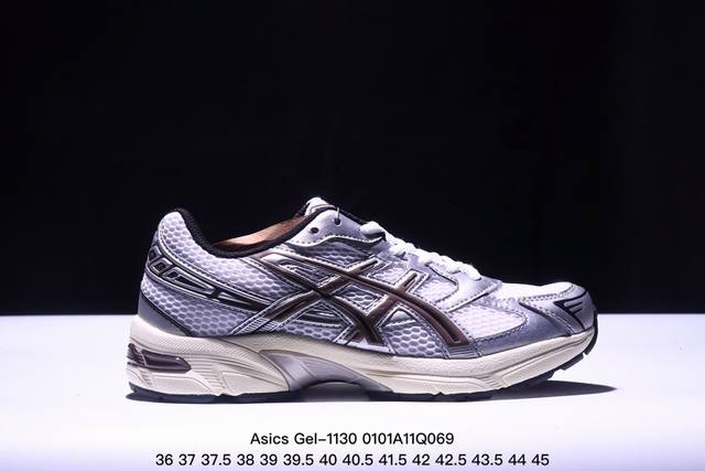 Asics Gel-1 阿斯克斯 亚瑟士 低帮 碳黑色 男女同款 织物防滑减震复古鞋时尚透气运动潮流耐磨低邦休闲鞋，选用网眼与皮革相接，复古而富有层次感。网布搭