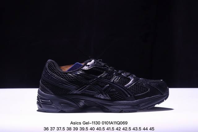 Asics Gel-1 阿斯克斯 亚瑟士 低帮 碳黑色 男女同款 织物防滑减震复古鞋时尚透气运动潮流耐磨低邦休闲鞋，选用网眼与皮革相接，复古而富有层次感。网布搭