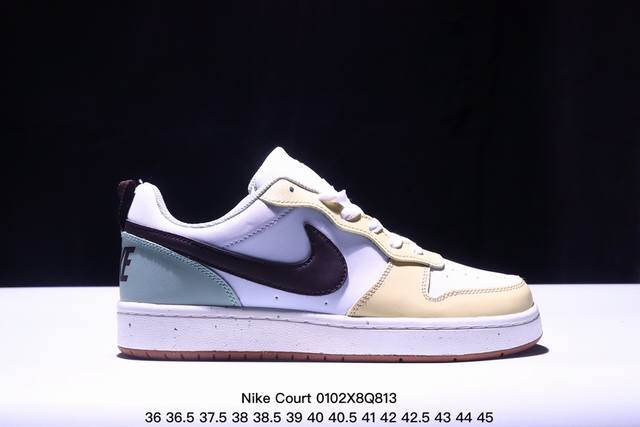 公司级耐克nike Court Borough Low 2”White Navy Pink“学院系列休闲运动皮革板鞋“皮革白粉海军蓝” 货号：Db3090-10