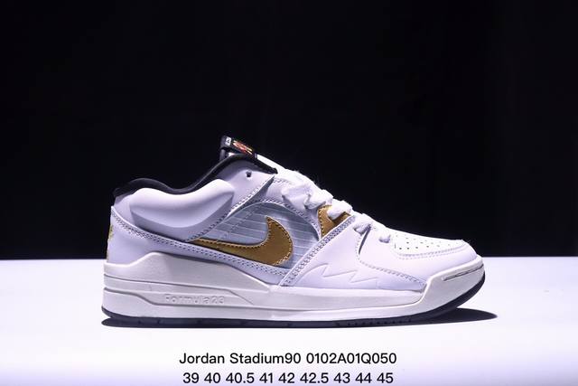 Air Jordan Stadium 90 缓震防滑休闲运动板鞋 Jordan Stadium 90充满了对tinkerhathield 原创设计的致敬 包括中