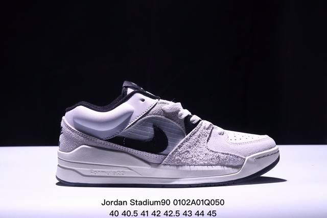 Air Jordan Stadium 90 缓震防滑休闲运动板鞋 Jordan Stadium 90充满了对tinkerhathield 原创设计的致敬 包括中