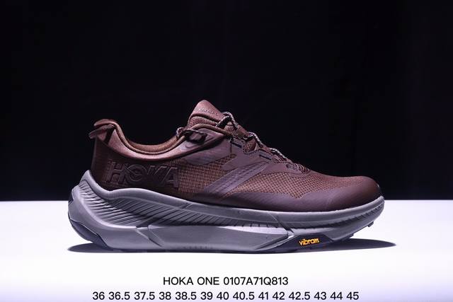 公司级hoka One One Transport 畅行低帮徒步减震耐磨跑步鞋 鞋面采用提花工程网面，精细的网孔设计，带来更好的透气性，而且质感更好。易磨损区域