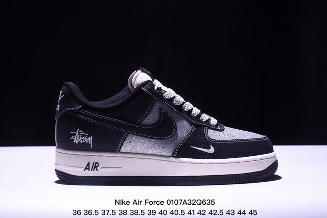 海外限量发售！公司级nike Air Force 1 '07 Low “斯图西 简约灰”空军一号 低帮 运动鞋 休闲鞋 折边针车 工艺难度大 原楦头原纸板 原装