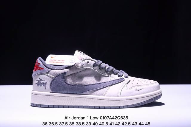 Travis Scott X Fragment Design X Jordan Air Jordan 1 Low Og Sp “斯图西联名 石墨灰” 多方联名合