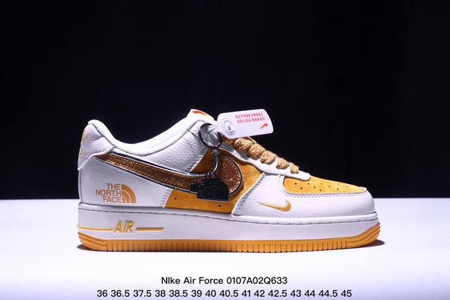 海外限量发售！公司级nike Air Force 1 '07 Low “北面联名--满天星双勾紫白配色”空军一号 低帮 运动鞋 休闲鞋 折边针车 工艺难度大 原