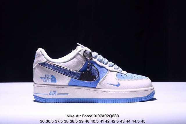 海外限量发售！公司级nike Air Force 1 '07 Low “北面联名--满天星双勾紫白配色”空军一号 低帮 运动鞋 休闲鞋 折边针车 工艺难度大 原