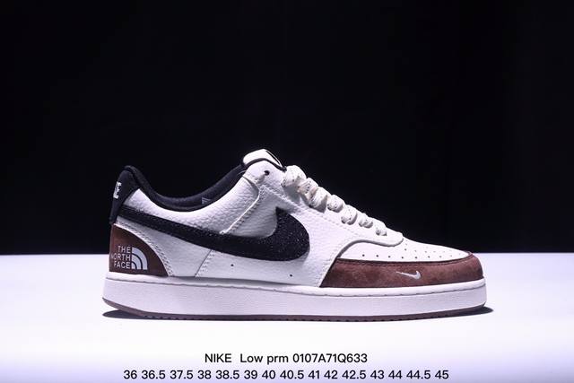 海外爆款简约风格设计，融合 Nike Low Prm 小空军lv联名-闪星黑勾棕白灰配色，低帮百搭透气休闲运动板鞋 . 原数据独家私模大底 纯正版型 清洁度完美