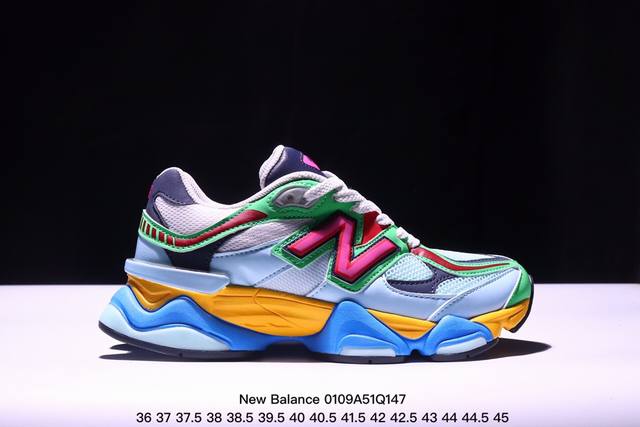 公司级new Balance 公司级版本 Nb9060 联名款 复古休闲运动慢跑鞋 鞋款灵感源自设计师本人对夏日的怀日回忆。鞋面大身由空间双格及磨砂鞋面拼接而生