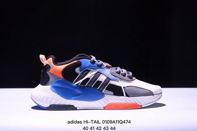 真标adidas 泡泡鞋 阿迪达斯三叶草hi-Tail男复古网面经典运动鞋厚底老爹鞋。这款adidas Hi-Tail经典鞋，展现90年代末至21世纪初的时尚风