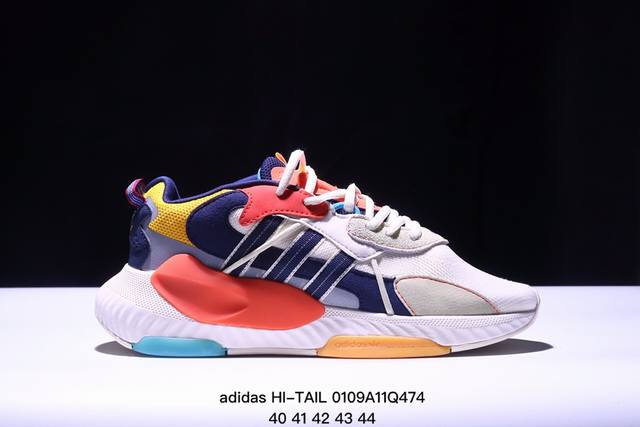 真标adidas 泡泡鞋 阿迪达斯三叶草hi-Tail男复古网面经典运动鞋厚底老爹鞋。这款adidas Hi-Tail经典鞋，展现90年代末至21世纪初的时尚风