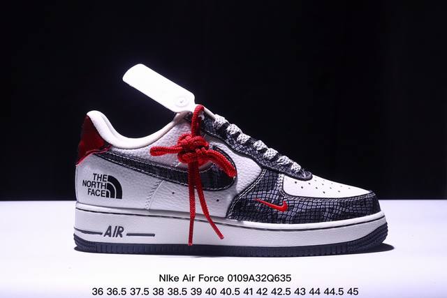 海外限量发售！公司级nike Air Force 1 '07 Low “北面联名蛇年限定 银蛇”空军一号 低帮 运动鞋 休闲鞋 折边针车 工艺难度大 原楦头原纸