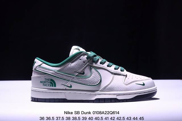 海外爆款限量发售！Nike Sb Dunk Low“北面联名 米白绿四勾高端定制 低帮休闲板鞋 定制鞋盒 大厂纯原品质出货 超高清洁度 皮料切割干净无任何毛边