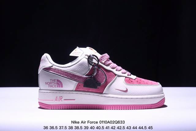 海外限量发售！公司级nike Air Force 1 '07 Low “北面联名--满天星双勾紫白配色”空军一号 低帮 运动鞋 休闲鞋 折边针车 工艺难度大 原