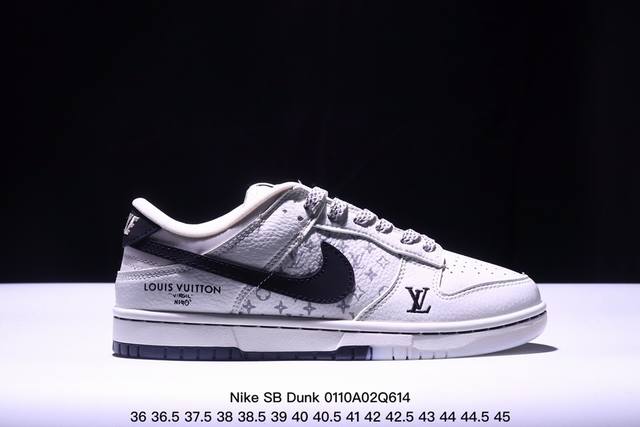 Nk Sb Dunk Low Lv联名白黑双色大底 夜光效果 3M反光 周年高端定制 低帮休闲板鞋 #高端定制鞋盒 原装头层材料 独家版型蒸餾加工 大厂纯原品质