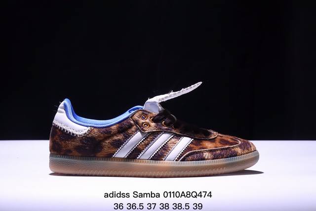 Originals Wb Pony Tonal Samba 桑巴舞系列绅士德训足球风百搭低帮休闲运动板鞋“皮革黑白浅灰焦糖底环保标识”Ie0579 尺码：36