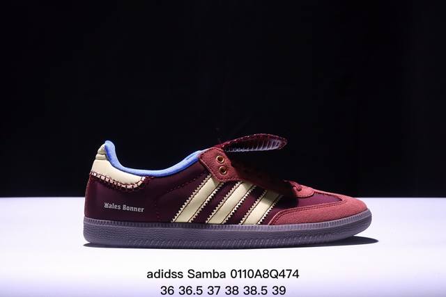 Originals Wb Pony Tonal Samba 桑巴舞系列绅士德训足球风百搭低帮休闲运动板鞋“皮革黑白浅灰焦糖底环保标识”Ie0579 尺码：36