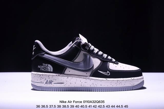 海外限量发售！公司级nike Air Force 1 '07 Low “斯图西联名--黑灰双勾”空军一号 低帮 运动鞋 休闲鞋 折边针车 工艺难度大 原楦头原纸