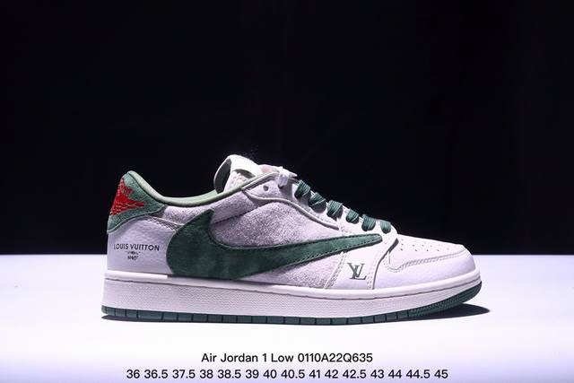 Travis Scott X Fragment Design X Jordan Air Jordan 1 Low Og Sp “Lv联名 灰绿猪八” 多方联名合