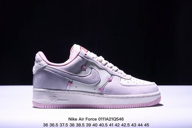 Nike Air Force 1 Low 07 Valentine‘S Day 白粉原楦头原纸板 打造纯正低帮空军版型专注外贸渠道 全掌内置蜂窝气垫 原盒配件