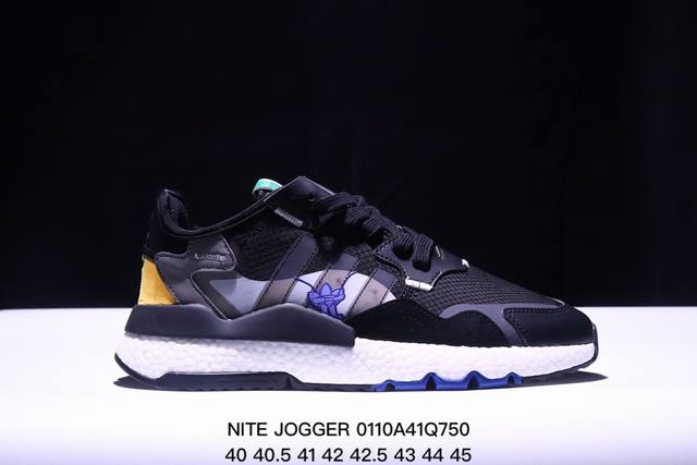 阿迪达斯三叶草 Nite Jogger 经典运动跑鞋 夜行者 复古跑鞋原厂材料 原厂大底 极具复古风格鞋头及鞋跟点缀3M反光设计极为亮眼中底采用全掌 Boost