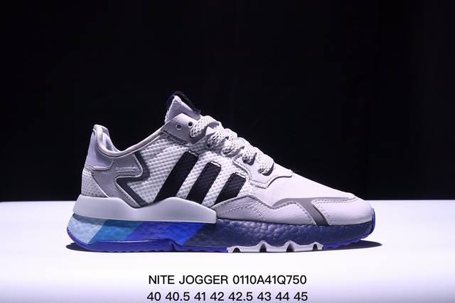 阿迪达斯三叶草 Nite Jogger 经典运动跑鞋 夜行者 复古跑鞋原厂材料 原厂大底 极具复古风格鞋头及鞋跟点缀3M反光设计极为亮眼中底采用全掌 Boost