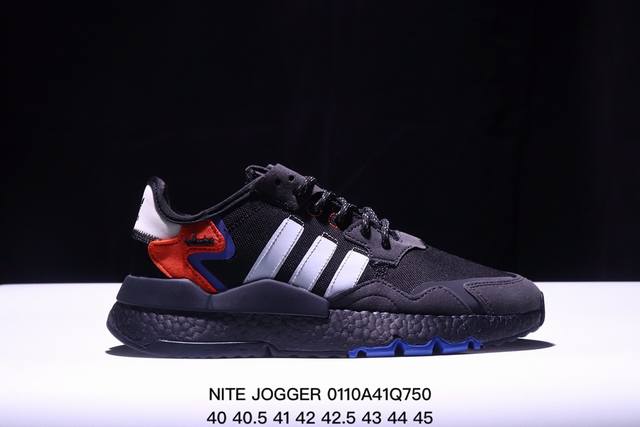 阿迪达斯三叶草 Nite Jogger 经典运动跑鞋 夜行者 复古跑鞋原厂材料 原厂大底 极具复古风格鞋头及鞋跟点缀3M反光设计极为亮眼中底采用全掌 Boost