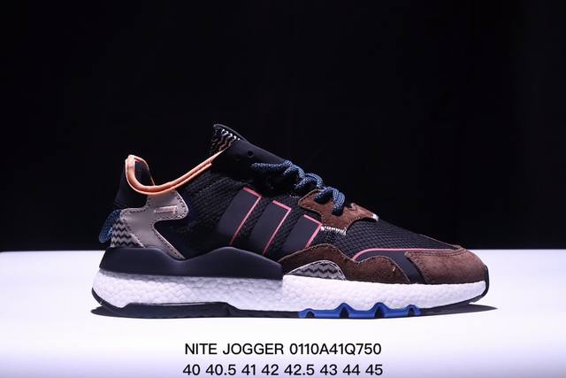 阿迪达斯三叶草 Nite Jogger 经典运动跑鞋 夜行者 复古跑鞋原厂材料 原厂大底 极具复古风格鞋头及鞋跟点缀3M反光设计极为亮眼中底采用全掌 Boost