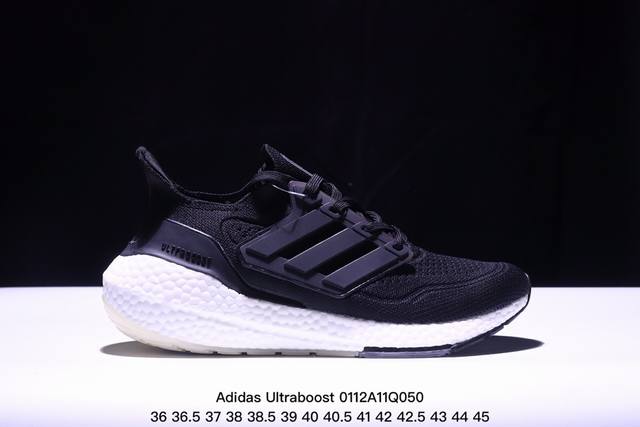 真标阿迪达斯adidas Ultraboost Ub21全掌爆米花休闲运动跑鞋 采用网材搭配反光皮革鞋面 配上stretchweb网格外底和boost中底 货号