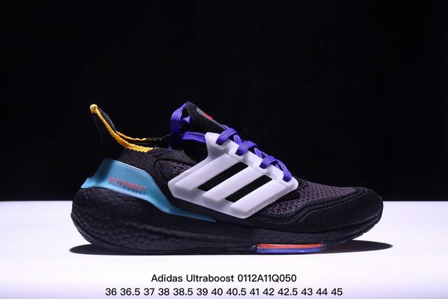 真标阿迪达斯adidas Ultraboost Ub21全掌爆米花休闲运动跑鞋 采用网材搭配反光皮革鞋面 配上stretchweb网格外底和boost中底 货号