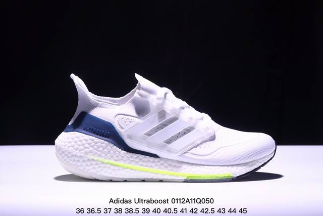 真标阿迪达斯adidas Ultraboost Ub21全掌爆米花休闲运动跑鞋 采用网材搭配反光皮革鞋面 配上stretchweb网格外底和boost中底 货号