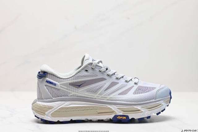 公司级Hoka One One Mafate Speed 2 Low 轻量低帮户外越野跑鞋 户外山脉越野轻量运动跑鞋 鞋面用轻的无缝架构，鞋带用了弹性不易松脱的