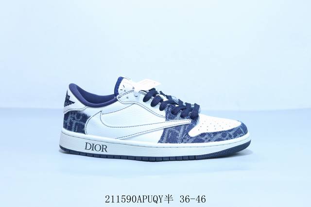 乔丹Air Jordan 1 Low Aj1 乔1低帮复古文化休闲运动篮球鞋倒勾 迪奥联名 211590Apuqy半 36-46