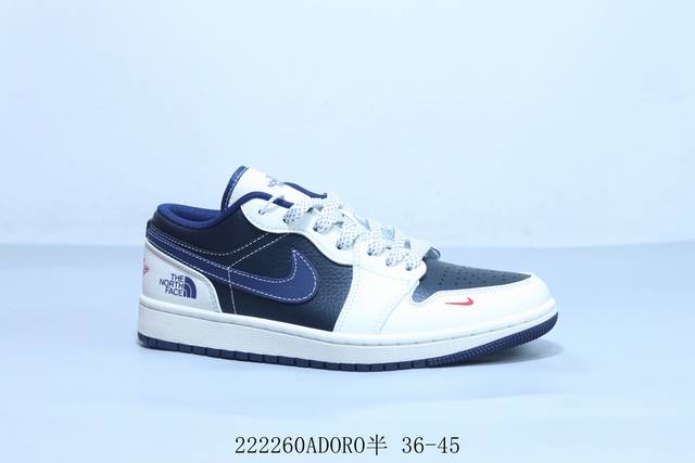 乔丹Air Jordan 1 Low Aj1 乔1低帮复古文化休闲运动篮球鞋 北面联名 222 Adoro半 36-45