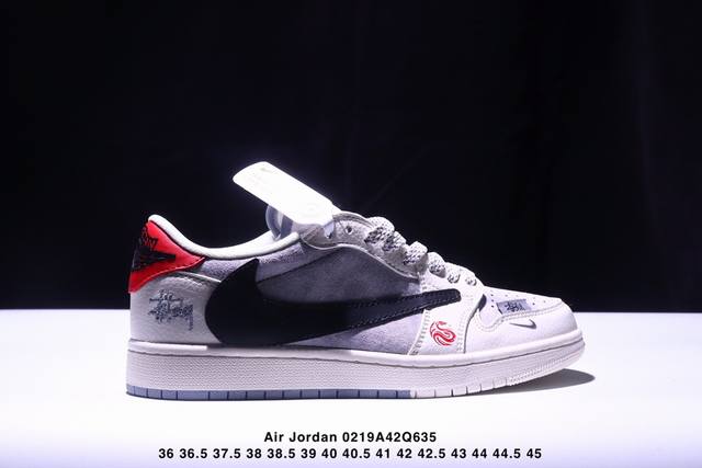 海外爆款限量发售！Travis Scott X Fragment Design X Jordan Air Jordan 1 Low Og Sp “斯图西联名蛇年