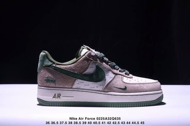 海外限量发售！公司级Nike Air Force 1 '07 Low “斯图西联名 米黑”空军一号 低帮 运动鞋 休闲鞋 折边针车 工艺难度大 原楦头原纸板 原